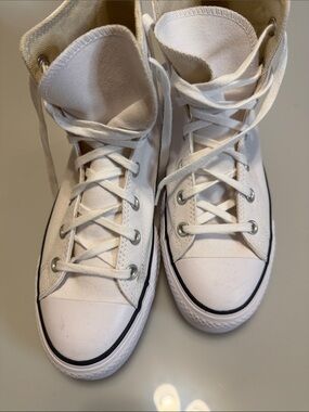 Converse White High-Top Sneakers with Black Trim